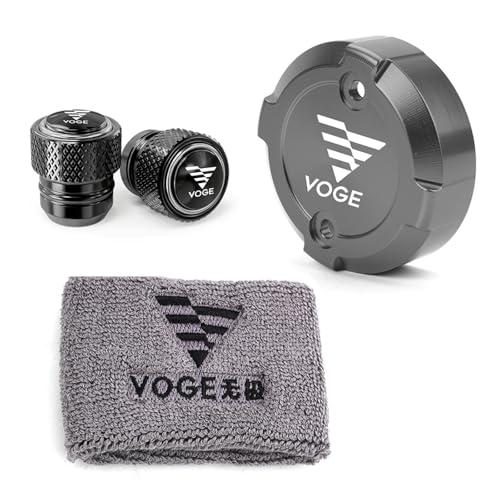 VOGE用 DS900X 900DSX DSX 900 2024 2025 オートバイ用フロントブレーキフルードカバーオイルカップソックスエンジンオイルフィラーキャップタイヤバルブキャップ(Grey Combo (3pcs))