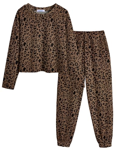 Image of Arshiner Girls 2 Piece Outfits Kids Tie Dye Sweatsuits Set Long Sleeve Shirt and Pants Set Size 5-14 Y