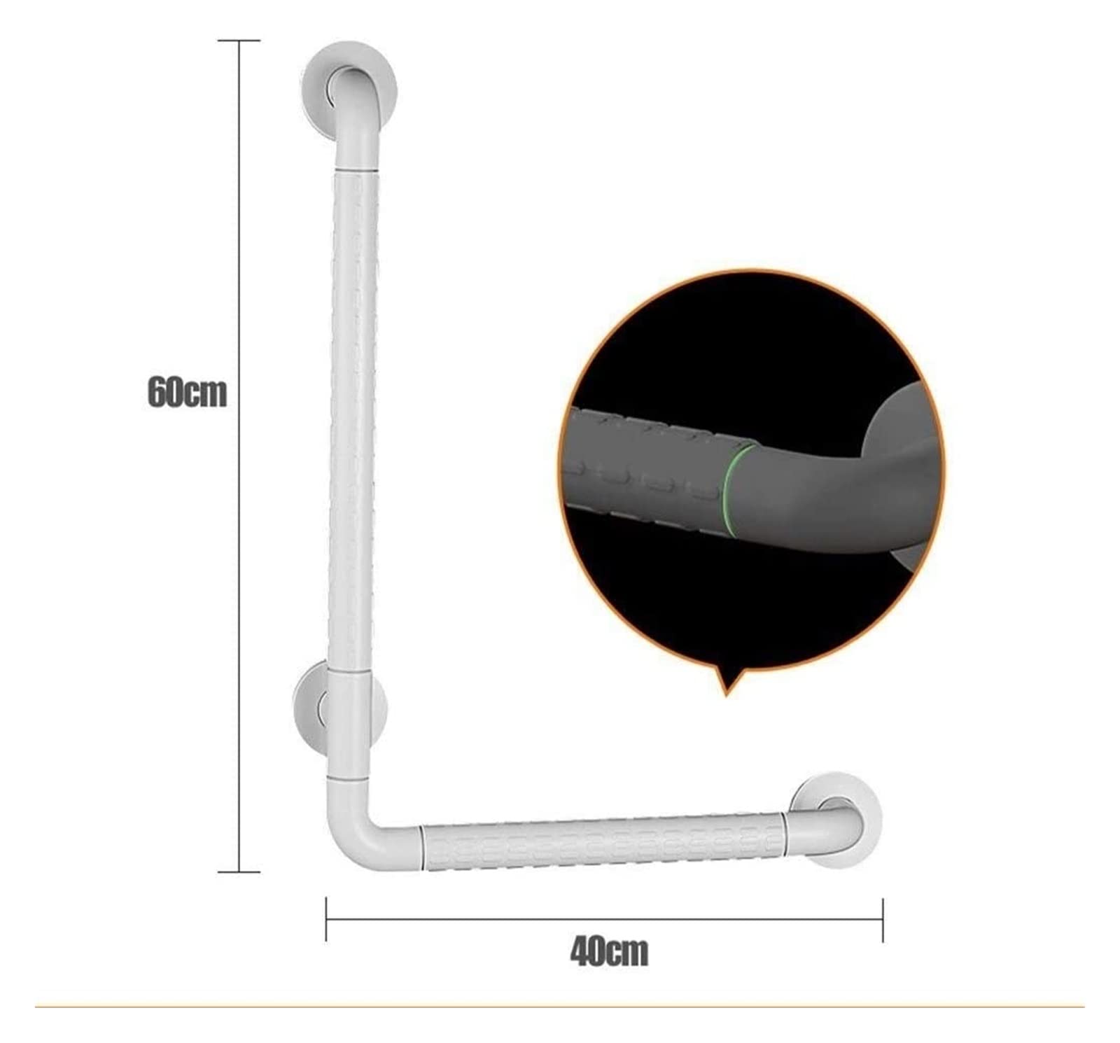 Agarraderas Barras de apoyo tipo L for duchas y pasamanos blanco amarillo, soporte de seguridad, pasamanos, apoyabrazos, pasamanos de seguridad, acero inoxidable