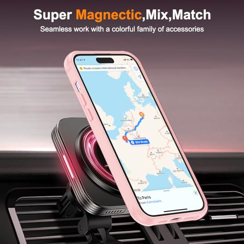 Image of Compatible with iPhone 15 Case with Stand 6.1 inch,Pink