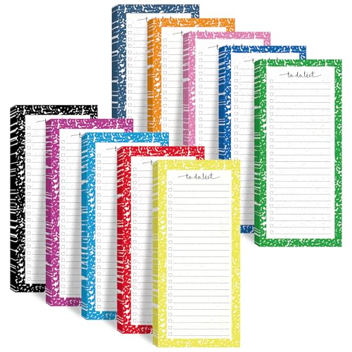 Image of Censen 10 Pack 500 Sheets to Do List Notes Daily Checklist Notepad with 50 Sheets Undated Memo Pad Color Block Shopping List Weekly Plan Notepad Organizer Planners(Colorful,Marble) | Note Book 516 Sheets Colorful Memo Pad Office School Supplies Planner Shopping Weekly Plan Task Organizer Tear-off Design