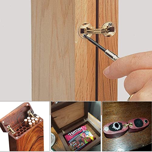 image for MEZOKUCEL 4 Pcs Hidden Brass Barrel Hinges, Concealed Box Hinges Invis