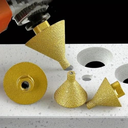 Broca de diamante para avellanado M14, para ensanchar agujeros y biselar, herramienta de rectificado de 50 mm para granito, mármol, baldosas y piedra (D38xM14) miniatura 3