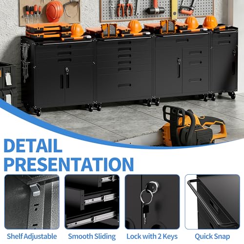 Image of Metal Storage Cabinet for Garage, Tool Cabinet, Utility Cabinet