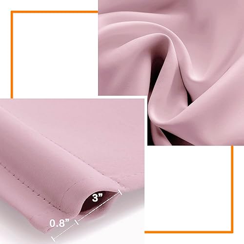 Miniatura 4 de PANELSBURG Paneles de cortinas opacas rosas de 48 pulgadas de largo para guardería, cortinas de oscurecimiento de habitación para niños y niñas,