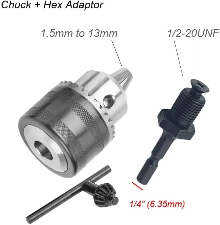 1PC 1.5-13mm Converter 1/2 20UNF Key Drill Chuck Thread Quick Change Adapter SDS 1/4 Impact Driver Wrench Bit Connecting Rod(A (3pcs Set))