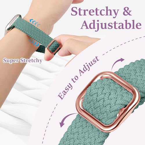 Image of Slim Braided Bands for Apple Watch Band 40mm 41mm 42mm 38mm 46mm 44mm 45mm 49mm Women,Stretchy Solo Loop Nylon Elastic Thin Narrow Skinny Strap for iWatch Ultra 3 SE 3 Series 11 10 9 8 7 6 5 4 3 2 1