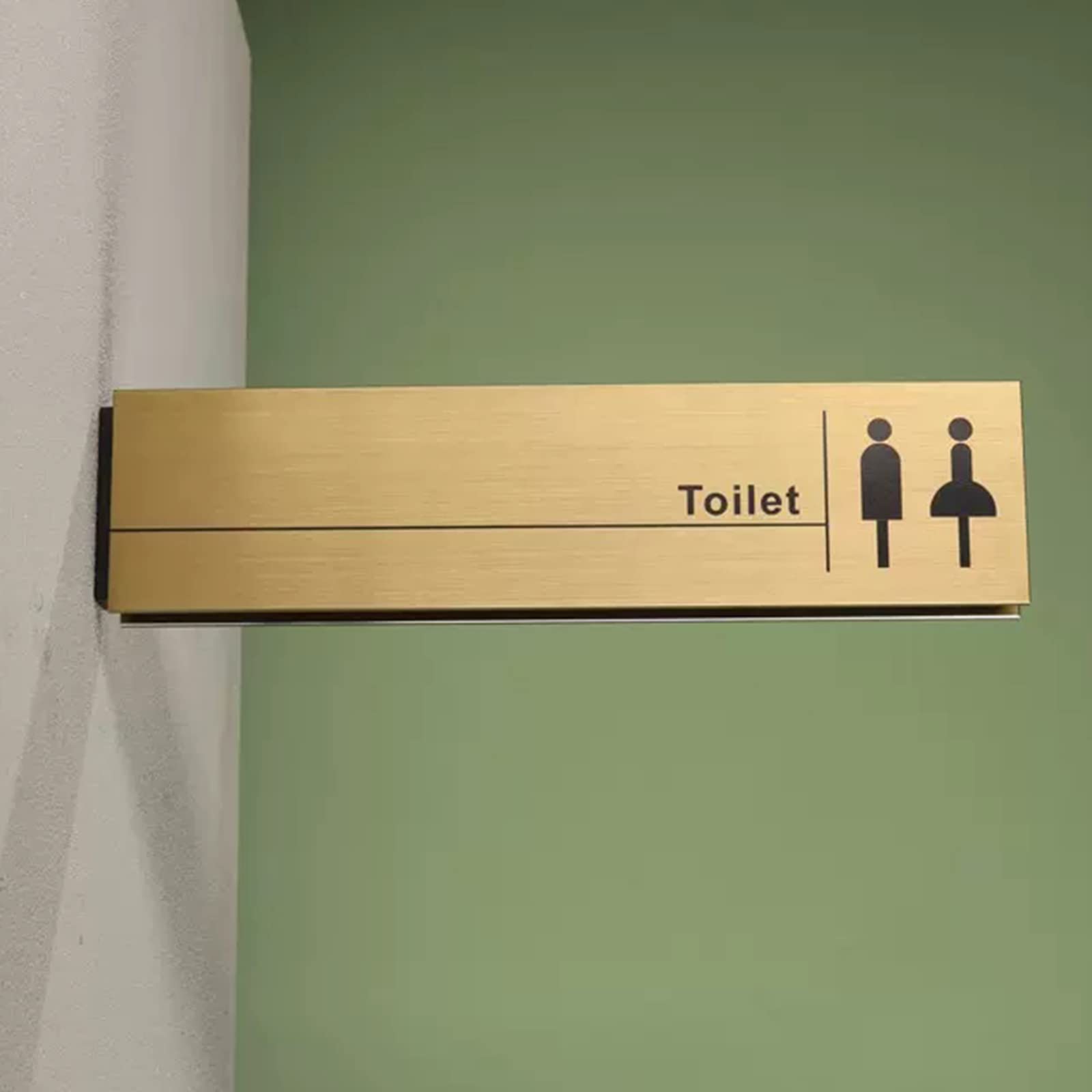 VNVFJKLO restroom sign, Men and Women Aluminum Alloy Bathroom Sign Decor, Retro Look Toilet Signage for Offices, Businesses, and Restaurants, 12.6 * 3 Inch(C)