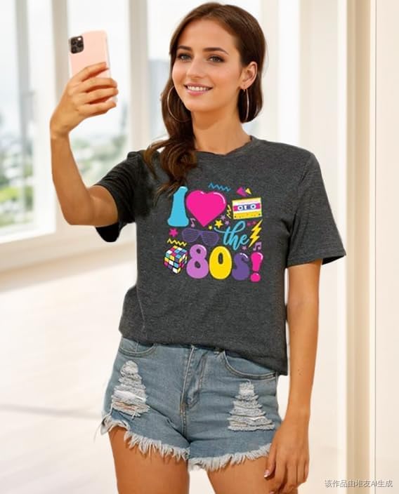 80s Shirts for Women I Love The 80s Tshirts for Girls 1980 Themed Style Outfit for Party - Image 2