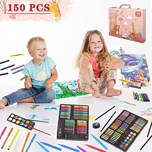 KINSPORY 150 PCS Kids Art Set, Deluxe Painting Art Box for Teens Boys Girls 4 5 6 7 8 9 10 11 12, Pink, 1 count (Pack of 150) - Image 3
