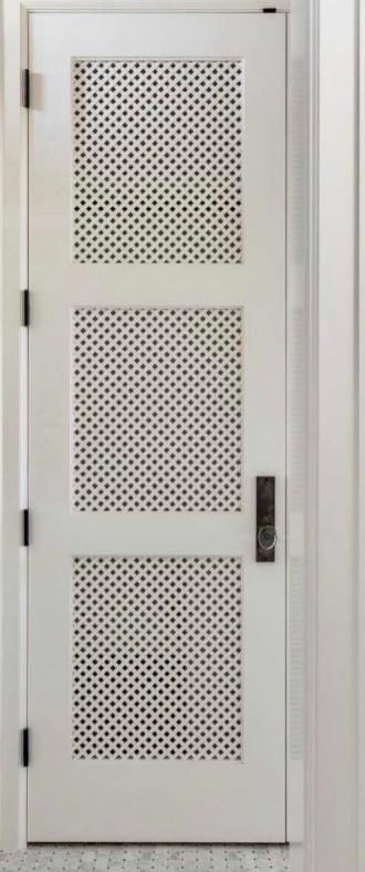 Pannello decorativo in pannello di fibra a media densità, 620 x 600 mm, bianco primed, motivo a griglia diamantata, per uso interno