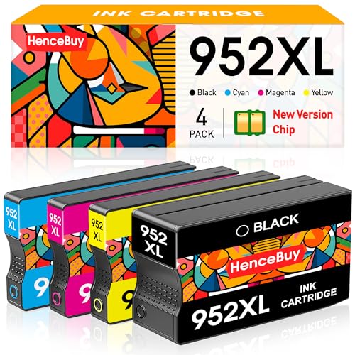 Tinta Y Tóner, Office Product 952xl - Paquete combinado de cartuchos de tinta compatibles con HP 952 XL para uso con Officejet Pro 7740 8210 8710 8720 8740 8715 7720 8725 8730, negro, cian,...