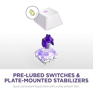 NZXT Function 2 MiniTKL Wired Tenkeyless Optical Gaming Keyboard - 8K Polling Rate - Linear Optical Switches - Adjustable Actuation - Double-Shot PBT Keycaps - RGB - Hot-Swappable - White