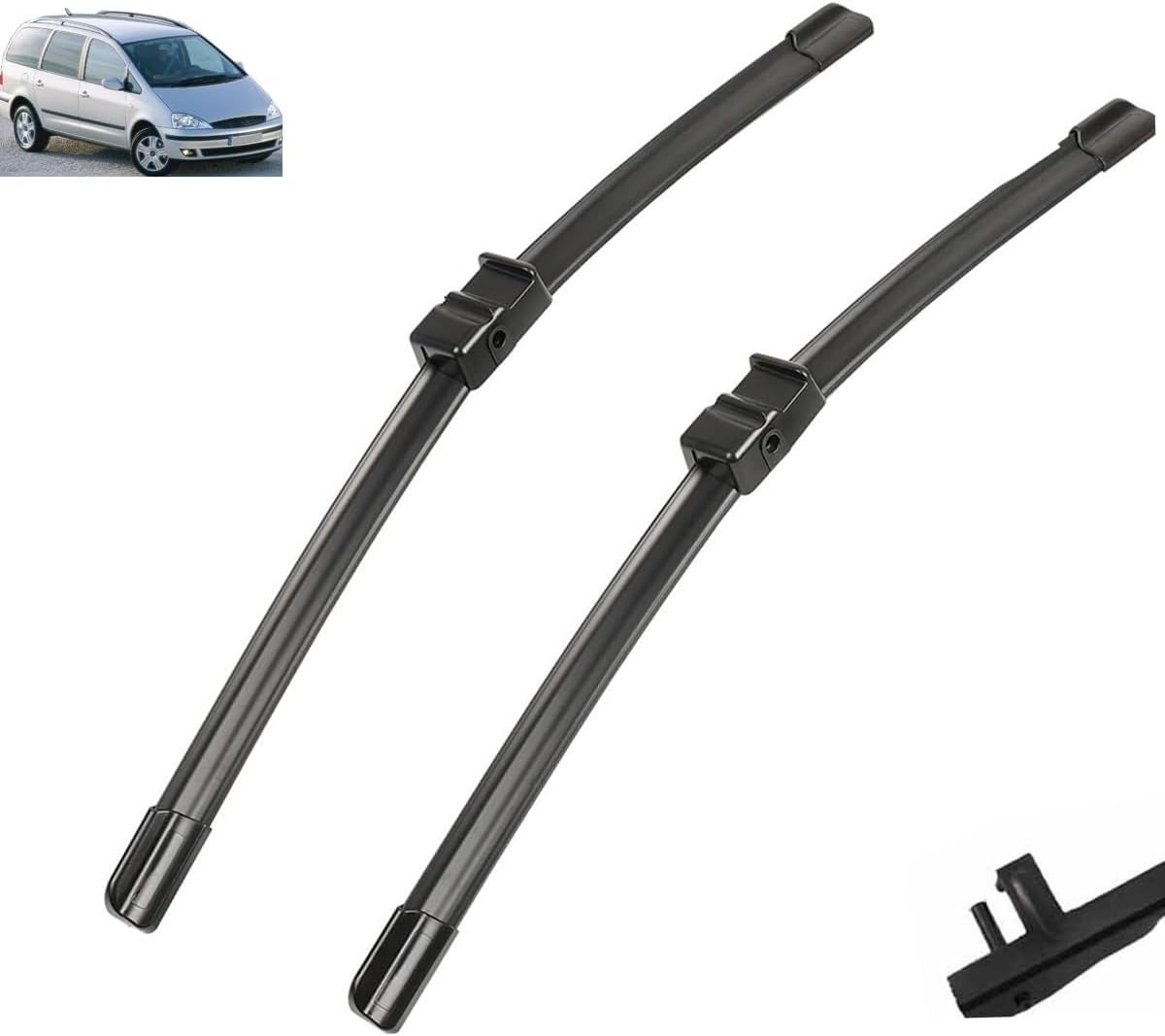 MadongJ Windshield Windscreen Wiper Blades for Ford Galaxy MK II 2001–2006, Replacement Blades All-Weather Performance Streak-Free Windshield Wipers