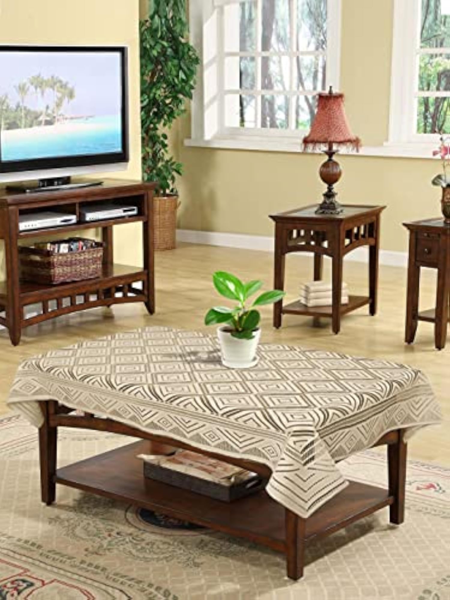 Argyle Printed Decorative 4 Seater Cotton Center Table Cover