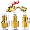6pcs Air Conditioning Refrigerant Angled Compact Ball Valve 1/4 Inch for R410A R134A R12 R22 AC HVAC Refrigerant Tank Adapter 6014 Vacuum Adapter #1