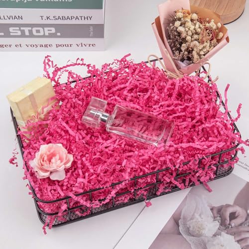 Image of Caleihd Crinkle Cut Paper Shred Filler Gift Cushion Streamer Hot Pink