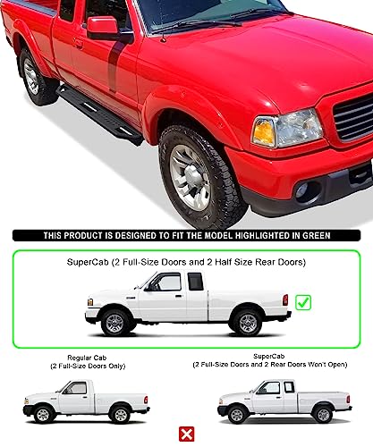 Estribos de Acero Inoxidable 6.5in para Ford Ranger y Mazda B-Series miniatura 2