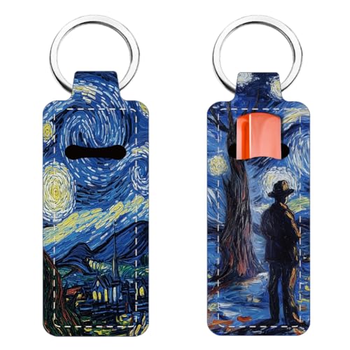 FREEBLOSS 2Pc Porte Clé Rouge a Lèvres Porte-Rouge a Lèvres Porte-Clé Porte-Rouge a Lèvres étoile Porte-Clés Baume a Lèvres Pochette Portable pour Baume a Lèvres pour Femme