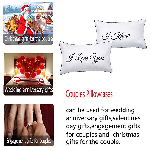 Dasyfly His Hers Couples Pillowcases For Girlfriend Boyfriend,Romantic Gifts For Him For Her,I Love You I Know Pillow Cases,Unique Couples Gifts For V-Day Wedding Anniversary Engagement Christmas #TOP3