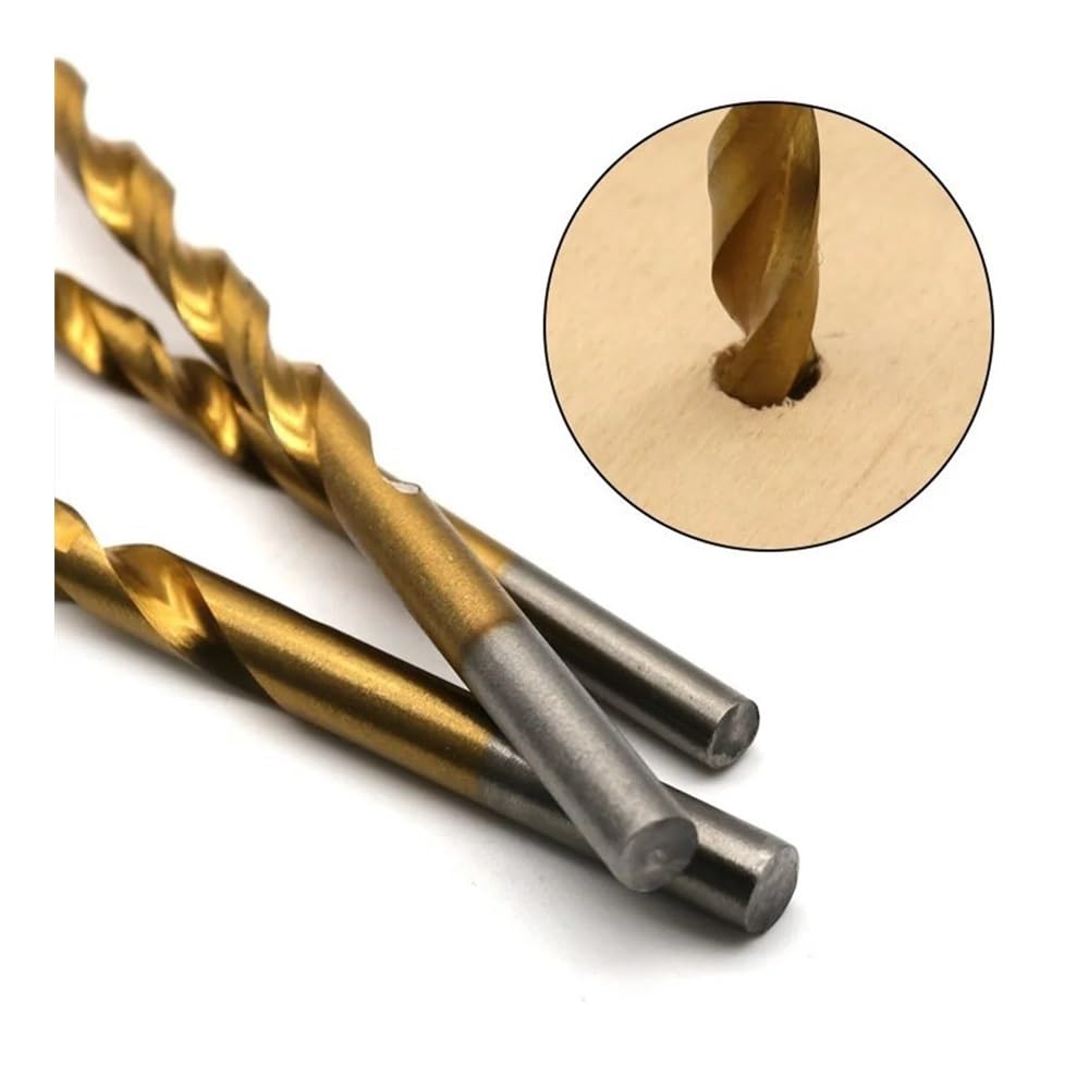 10 pezzi 1-10 mm HSS 4241 punte da trapano in acciaio rapido punte elicoidali set di utensili for punzonatura di metalli rivestiti in titanio utensili for lavorazione del legno(8mm)