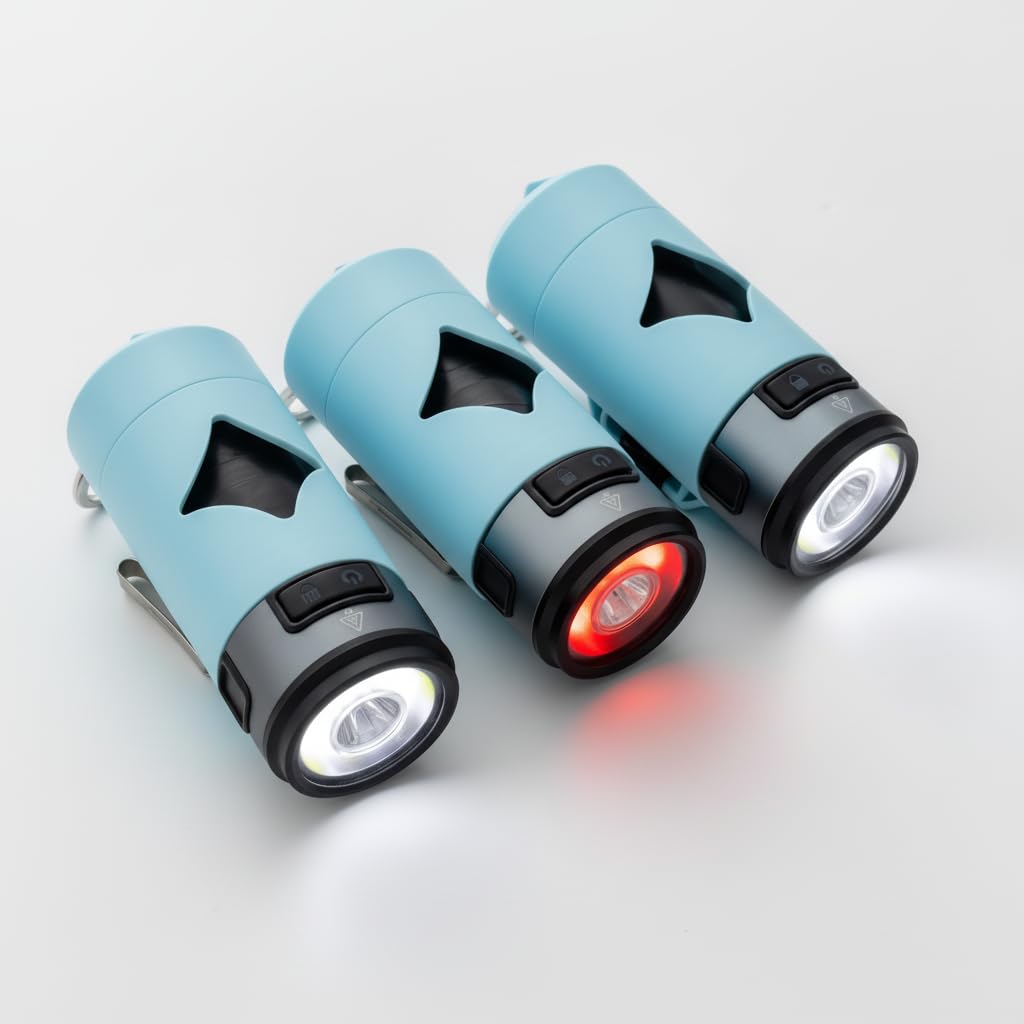 Lumi Hundekotbeutelhalter mit LED-Taschenlampe, freihändiges Gassigehen mit Karabinerhaken und Beuteln, ideal für Camping, Outdoor und Beleuchtung Ihres Weges, Blau