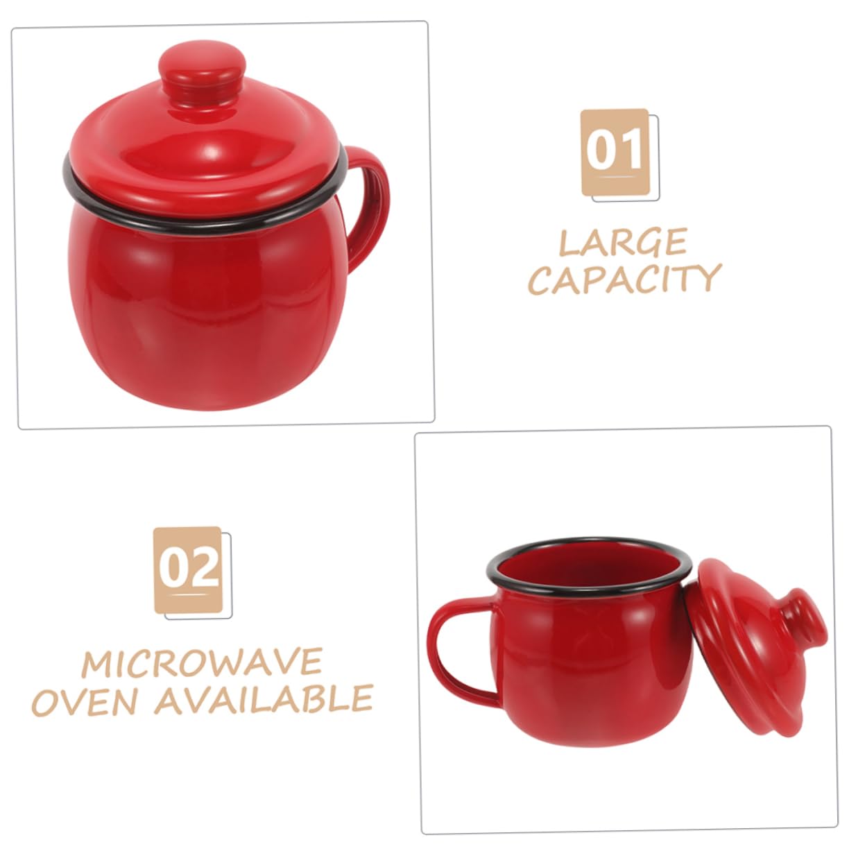 Gatuida 2stücke Teiliges Von Emaille Bechern Mit Griff Für Kaffee Und Tee Mikrowellengeeignet Vintage Design Für Zuhause Und Büro Leicht Und Bruchsicher