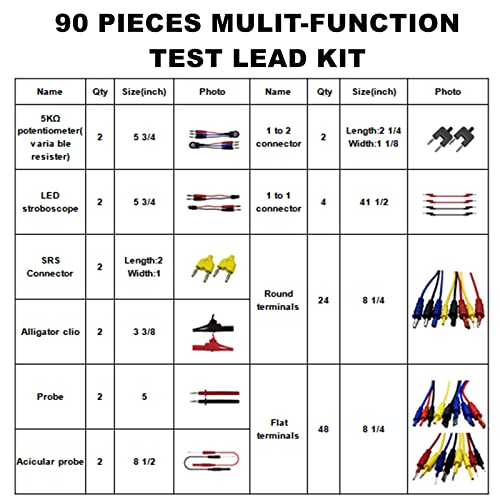 Kinsaninc Automotive Circuit Test Leads Kit 90 Pieces With Carrying Case,Multi-Function Electric Tester Diagnostic Tool Wire Connectors Set #TOP5
