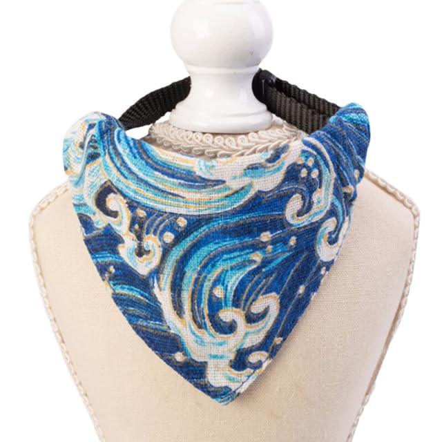 Emily Pets Adjustable Cute Small Dog Collars Puppy Pet Slobber Towel Outdoor Cats Collar Dog Collar Neckerchief/Blue/Small