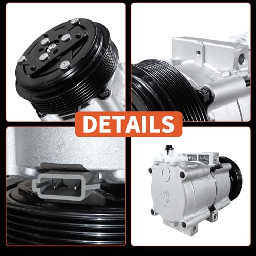 Image of AC Compressor with Clutch Air Conditioner Fit for 1997-2006 Ford F-150 | for 2004 Ford F-150 Heritage 4.2L V6,Replaces CO101510C,4L3Z19V703CB,5U2Z19V703SA,5U2Z19V703SB,G2MZ19V703M,G2MZ19V703X