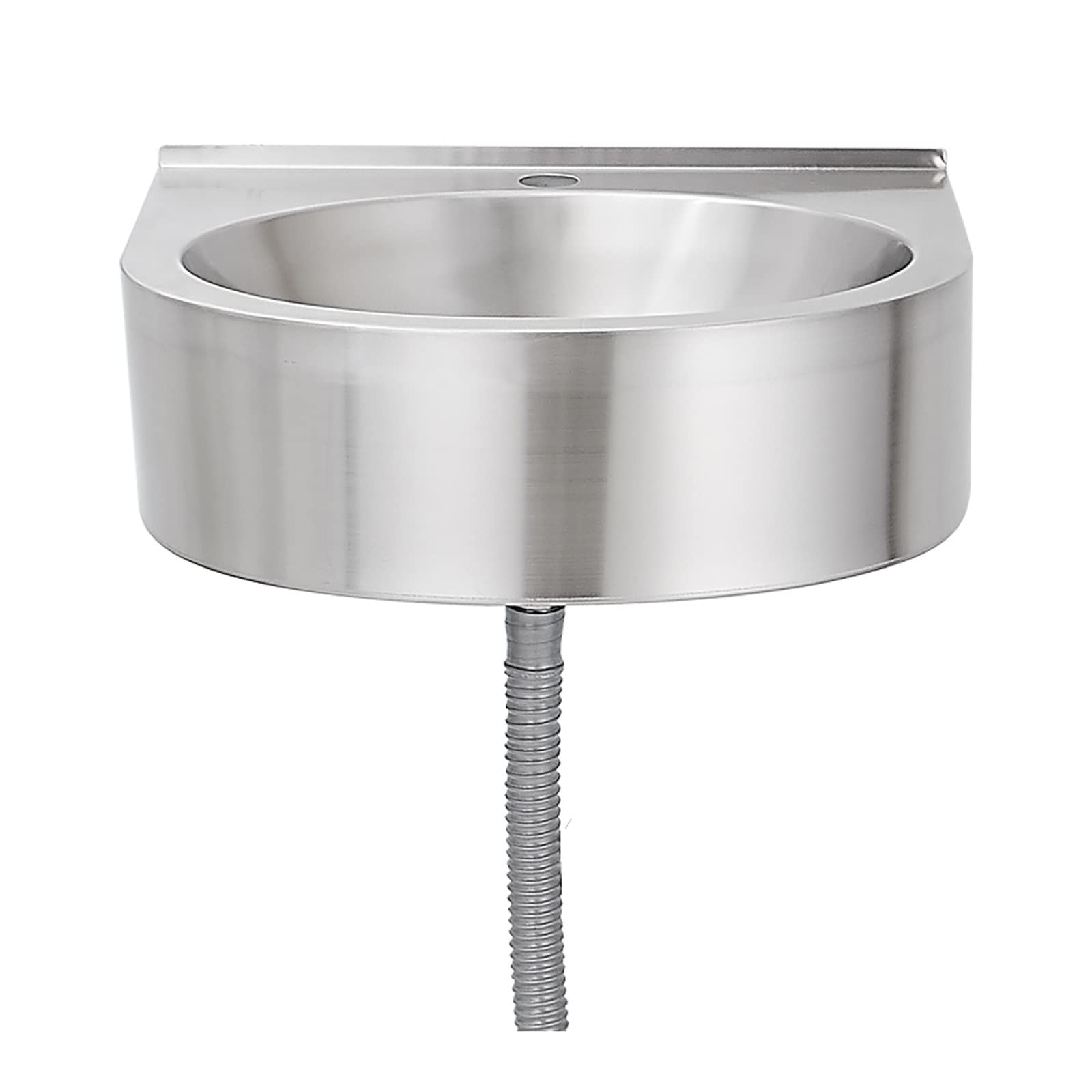 WOTZOV Bathroom Countertop Vessel Sink Stainless Steel Oval Basin Sink Indoor Outdoor Home Wall Mounted Bathroom Sink Wash Basin Bathroom Sinks