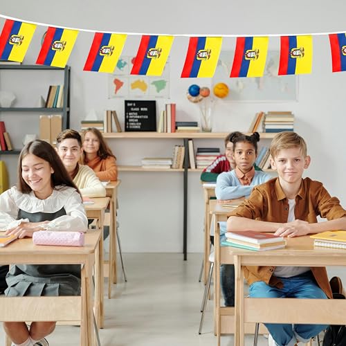 Image of Ecuador Flags Ecuadorian String Flag Banners for Patriotic Events Independence Day Sports Bars Inside Outside Decorations 33 Feet 30 Flags