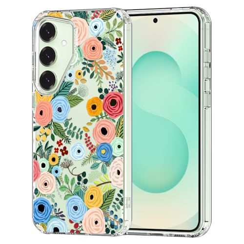 Eviter les Rayures sur Samsung S25 S24 - Coque Antichoc Transparente Fleurie