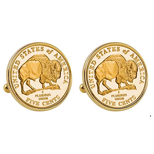Mancuernillas American Coin Gold 2005 Bison miniatura 1