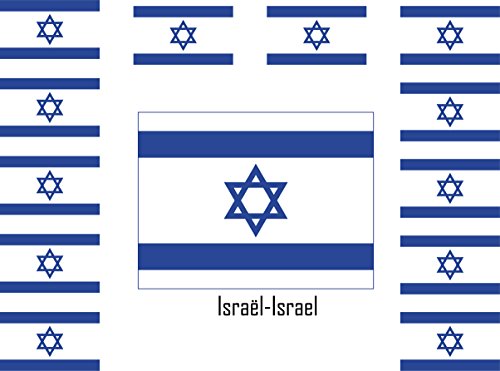 SAFIRMES Assortiment 15 Autocollants Vinyle Stickers Flag Drapeau Israël-Israel-Israel