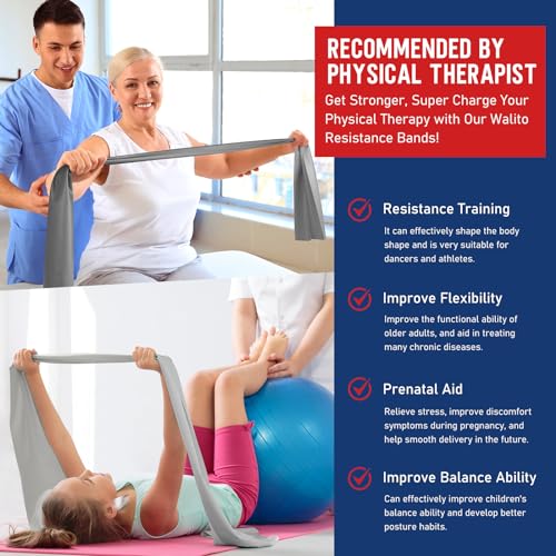 WALITO Resistance Bands for Working Out, Exercise Bands for Women and Men, Workout Bands for Physical Therapy, Stretch, Recovery, Pilates, Rehab, Strength Training and Home Gym - Image 6