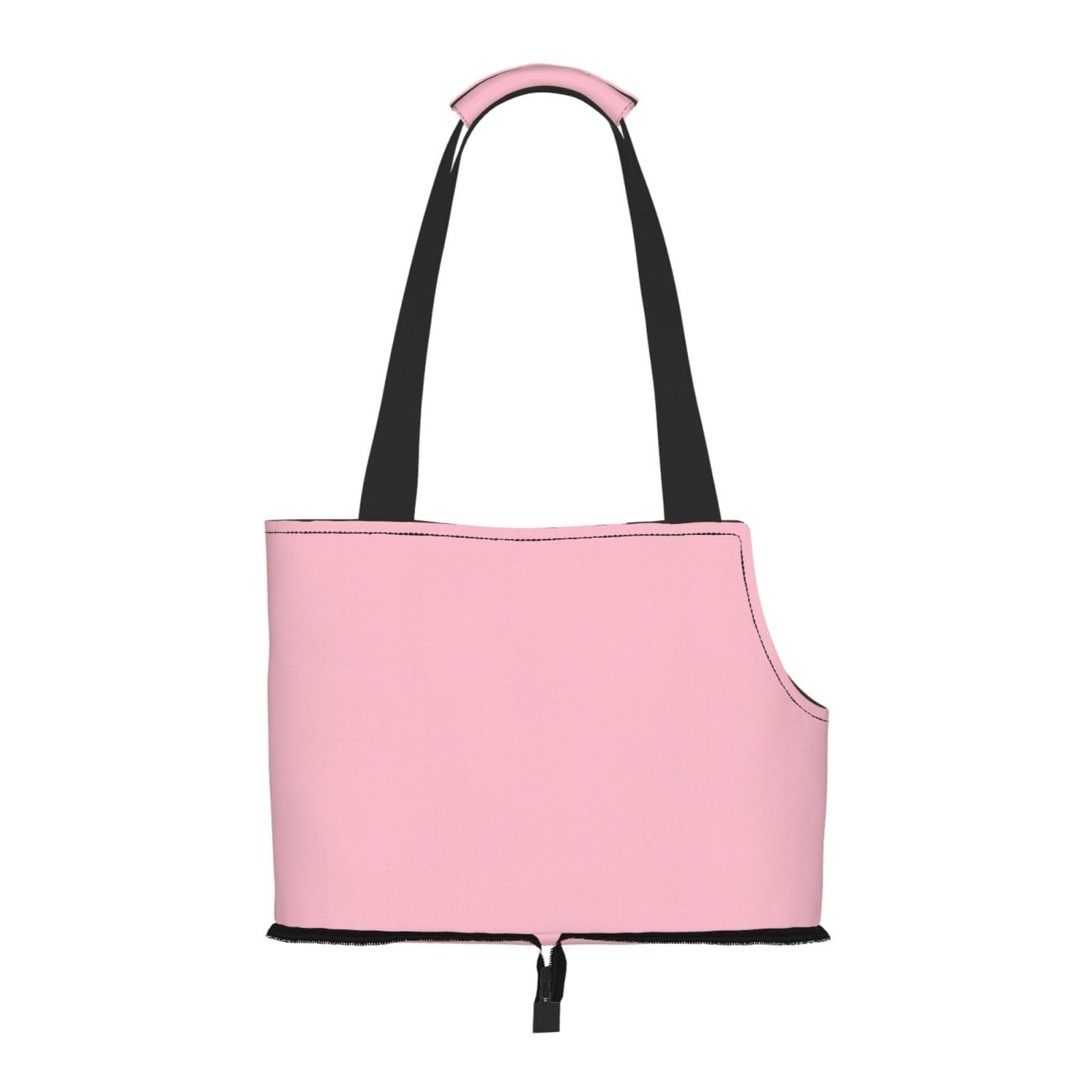 Solid Color Pink Pet Tote Bag - Waterproof and Wear-Resistant Portable Shoulder Bag for Small Dogs and Puppies