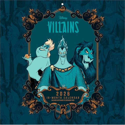 Calendario 2026 da parete disney villains 30 x 30 cm