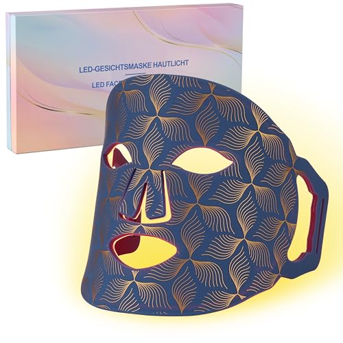 JMFBeauty LED Gesichtsmaske Silikon faltbar Licht Photon Gesicht Spa Hautpflege Haut straffen für Hautverjüngung Faltenbehandlung (Version 2)