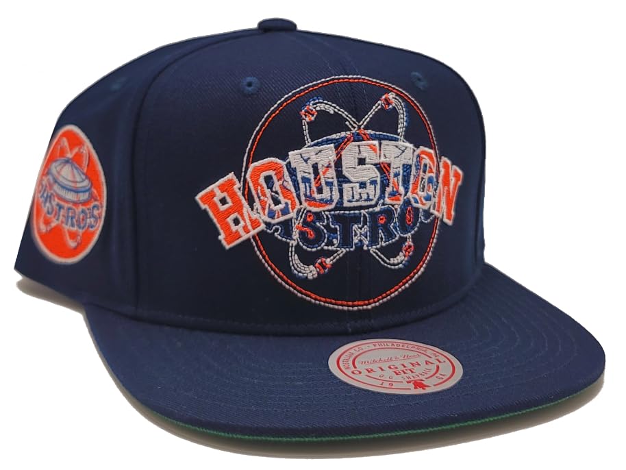 Mitchell & Ness Houston Astros Snapback Azul Naranja miniatura 4