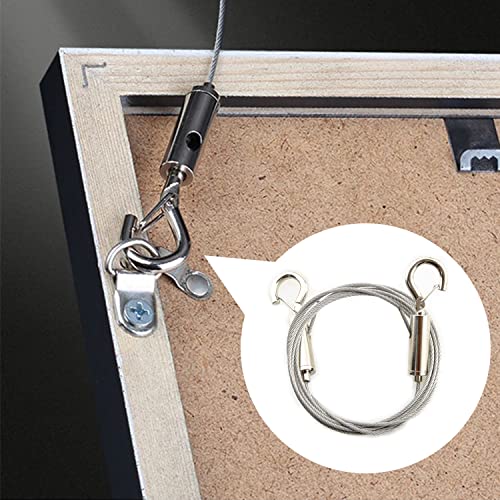 Image of 2PCS Adjustable Picture Hanging Wire Mirror Frame Kit Heavy Duty Stainless Steel Wire Rope for Hanging Hardware, Light Lamp, Billboards, Mirror,Basket Flowerpot Hold Up to 20Kg,1.5m /5ft Lengh