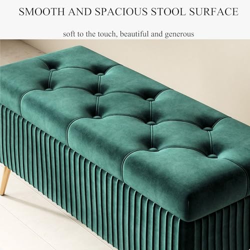 Banc ottoman de rangement avec pieds dorés pour optimiser l'espace