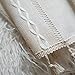 Sutuo Home Boho Curtains for Bedroom Living Room 108 Inches Long, Semi-Blackout Rustic Country Linen Embroidery Vintage Tassels Hollow Window Treatment Bohemian Drape, 1 Panel 52