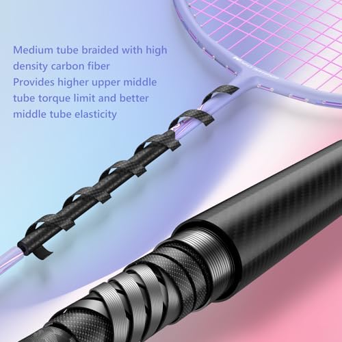 Image of Professional Carbon Fiber Badminton Rackets Badminton Racquet for Backyards Gym
