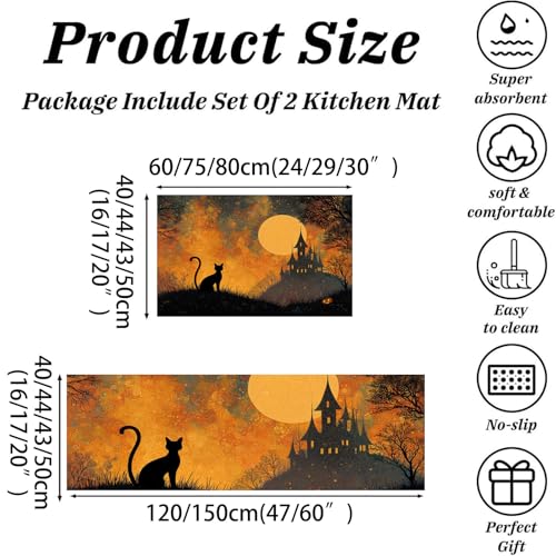 Tapis de cuisine chat noir absorbant entree interieur 43x150 - 5