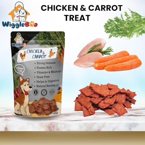 Image of Chicken & Carrot Dog Treats - Irresistible Flavor Fusion for a Healthy Pet, The Perfect Snack to Satisfy Your Dog's Cravings, A Burst of Chicken & Carrot Flavor to Delight Your Dog (45g)