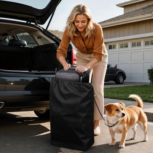 Image of Magshion 3-Wheel Pet Stroller, Foldable Travel Jogger for Small & Medium Dogs & Cats (Up to 33lbs), Lightweight Carrier with Breathable Mesh Cover, Cup Holder & Storage Basket, Plaid