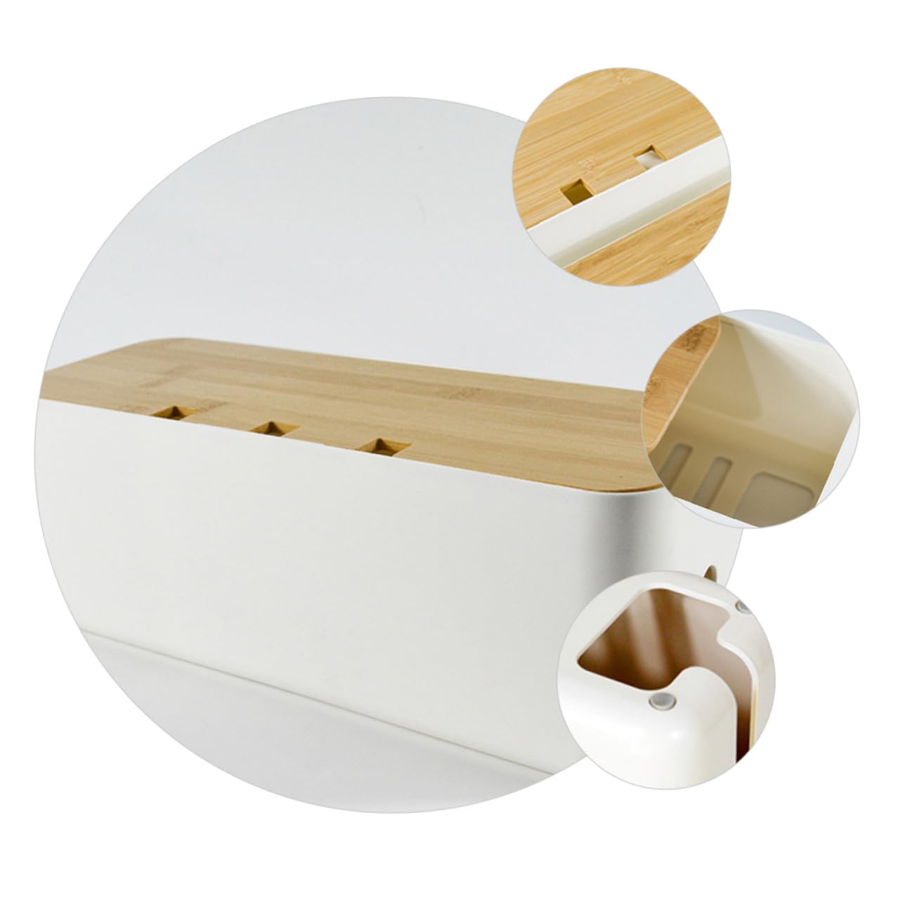 Caja de Almacenamiento para Cables y Enchufes Grande Organizador de Cables de Corriente de Densidad Caja para Regletas y Cargadores Solución para Hogar y Oficina