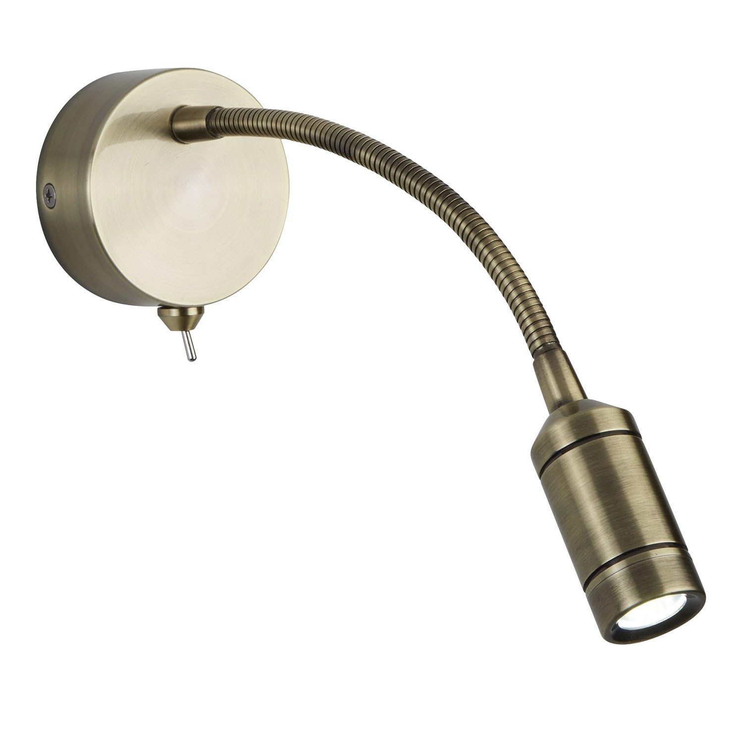 Searchlight - Lampada da lettura a parete orientabile da interno a 1 luce a LED in ottone antico