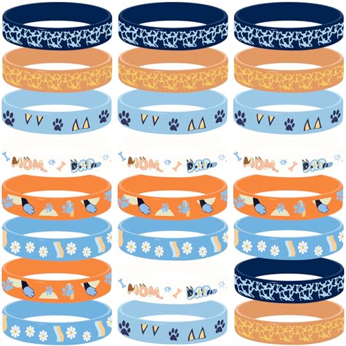 Blue Dog Theme Party Favors,24 Pieces Silicone Bracelets,Birthday...